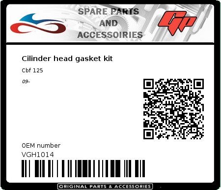 Product image: Athena - VGH1014 - Cilinder head gasket kit 
