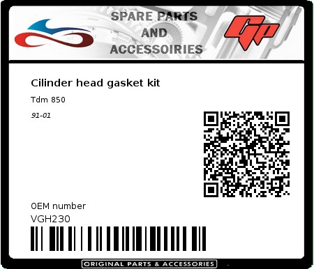 Product image: Athena - VGH230 - Cilinder head gasket kit 