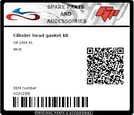 Product image: Athena - VGH288 - Cilinder head gasket kit 