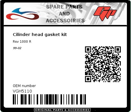 Product image: Athena - VGH5110 - Cilinder head gasket kit 