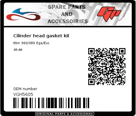 Product image: Athena - VGH5605 - Cilinder head gasket kit 